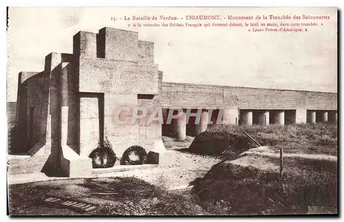 Cartes postales La Bataille De Verdun Thiaumont Monument De La Tranchee Des baionnettes Militaria