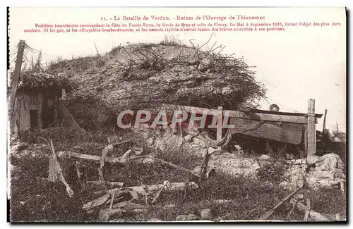 Cartes postales La Bataille De Verdun ruines De l'Ouvrage De Thiaumont Militaria