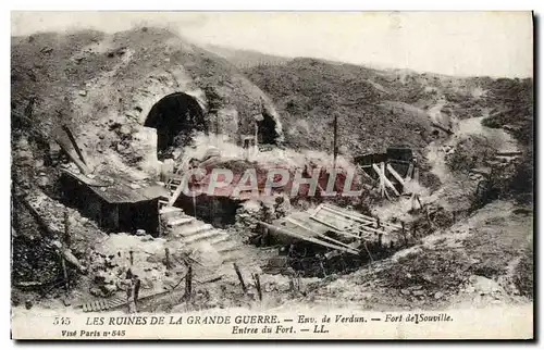 Cartes postales Les Ruines De La Grande Guerre Environs de Verdun Fort de Souville Entree du fort Militaria