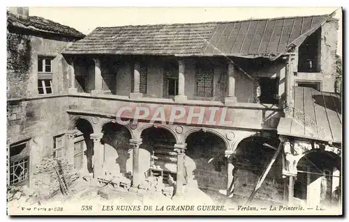 Ansichtskarte AK Les Ruines De La Grande Guerre Verdun La Princerie Militaria