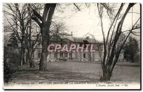 Cartes postales Les Ruines De La Grande Guerre Verdun L&#39Eveche Facade Sud Militaria