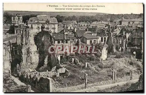 Cartes postales Verdun Vue Generale du Centre des Ruines Militaria