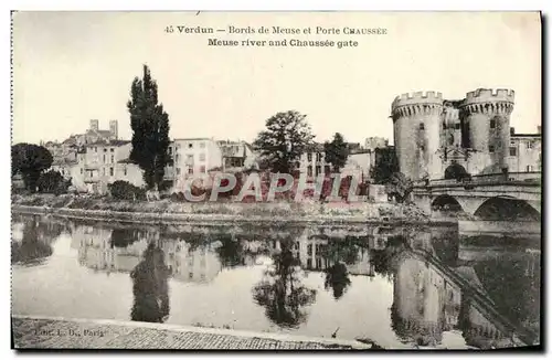 Cartes postales Verdun Bords de Meuse et Porte Chausse Militaria