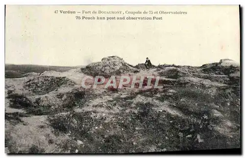 Cartes postales Verdun Fort de Douaumont Coupole de 75 et observatoires Militaria