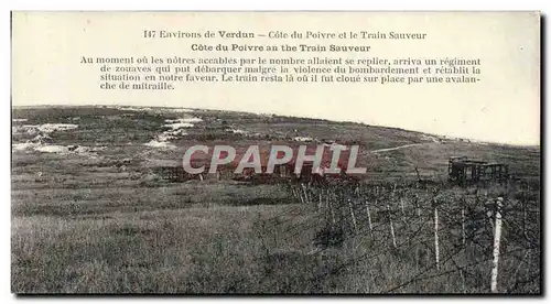 Cartes postales Verdun Environs de Cote du Poivre et le Train Sauveur Militaria