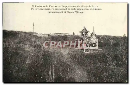 Ansichtskarte AK Environs De Verdun Emplacement du Village de Fleury Militaria