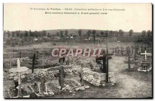 Ansichtskarte AK Environs de Verdun Bras Cimetiere militaire n�2 et vue generale Militaria