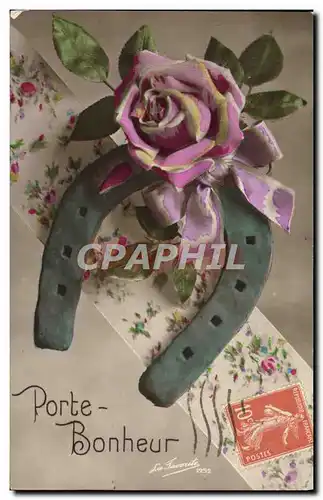 Cartes postales Fantaisie Fleurs Fer a cheval