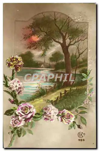 Cartes postales Fantaisie Fleurs