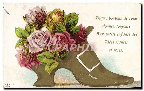 Cartes postales Fantaisie Fleurs Chaussure