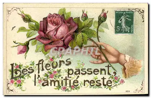 Cartes postales Fantaisie Fleurs Main