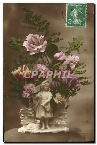 Cartes postales Fantaisie Fleurs Santon