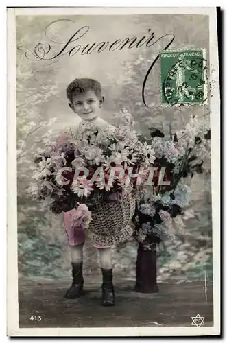 Cartes postales Fantaisie Fleurs Enfant