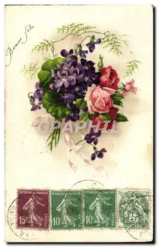 Cartes postales Fantaisie Fleurs