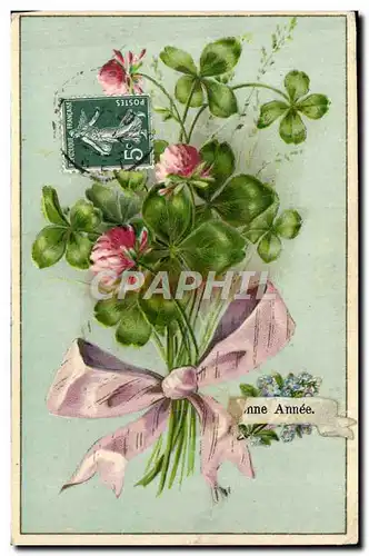 Cartes postales Fantaisie Fleurs Trefles