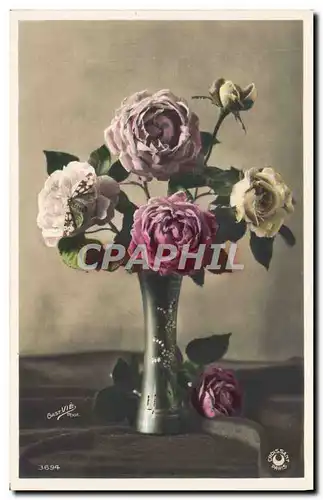 Cartes postales Fantaisie Fleurs