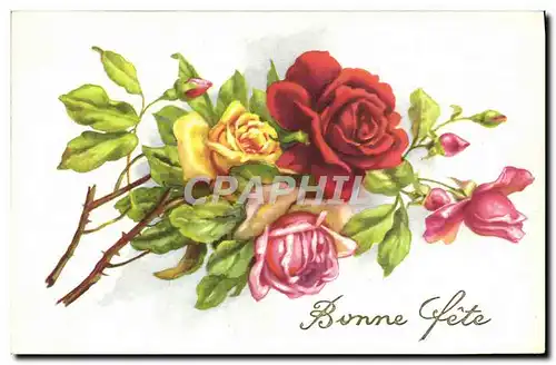 Cartes postales Fantaisie Fleurs