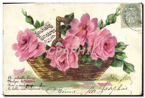 Cartes postales Fantaisie Fleurs