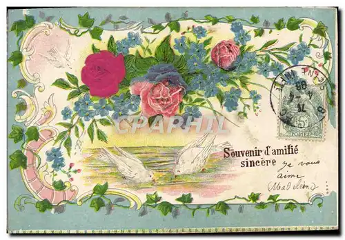 Cartes postales Fantaisie Fleurs Colombes