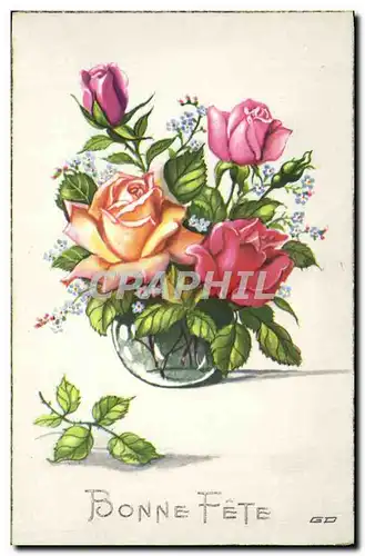 Cartes postales Fantaisie Fleurs