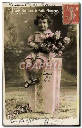 Cartes postales Fantaisie Fleurs Enfant