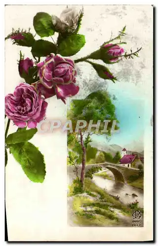 Cartes postales Fantaisie Fleurs