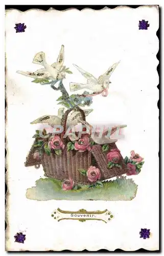 Cartes postales Fantaisie Fleurs Colombes