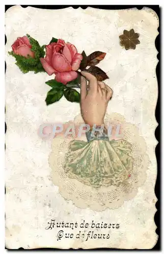 Cartes postales Brodee Fantaisie Fleurs Main