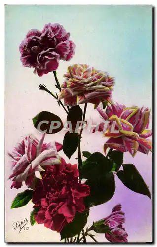 Cartes postales Fantaisie Fleurs