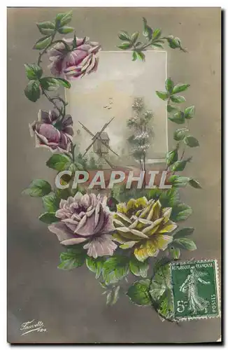 Cartes postales Fantaisie Fleurs