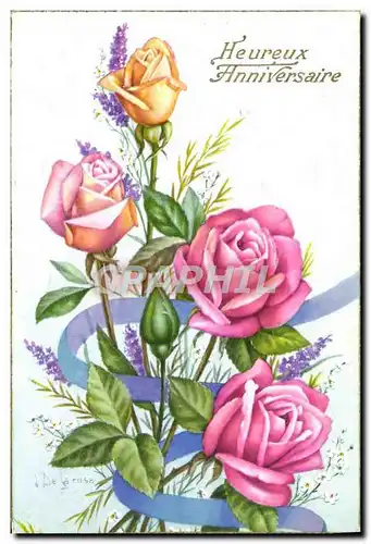 Cartes postales Fantaisie Fleurs