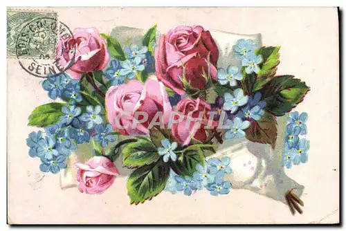 Cartes postales Fantaisie Fleurs