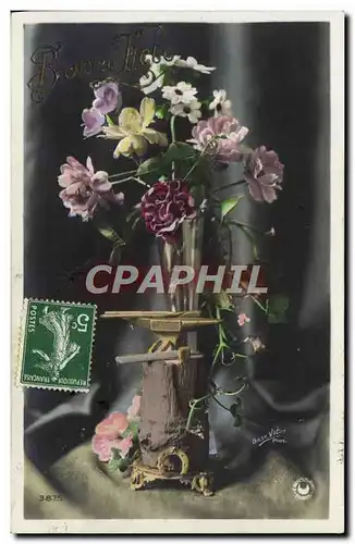 Cartes postales Fantaisie Fleurs Fer a cheval