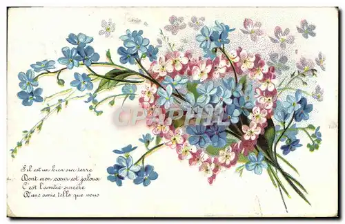 Cartes postales Fantaisie Fleurs Coeur