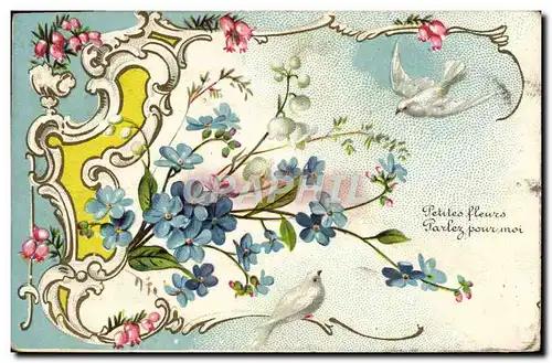 Cartes postales Fantaisie Fleurs Colombe