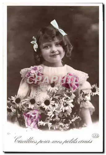 Cartes postales Fantaisie Fleurs Enfants