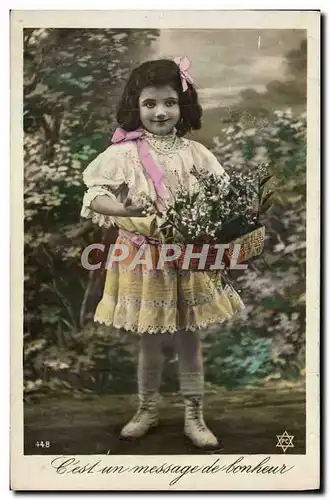 Cartes postales Fantaisie Fleurs Muguet Enfant