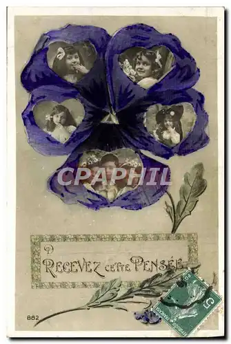 Cartes postales Fantaisie Fleurs Enfants