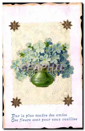 Cartes postales Brodee Fantaisie Fleurs