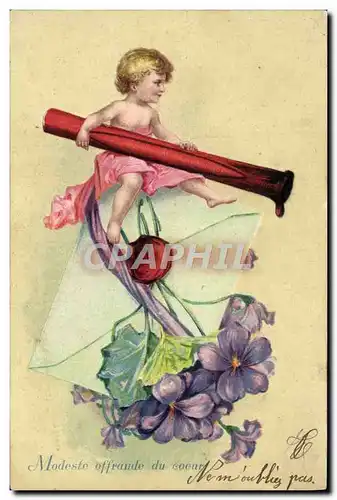 Cartes postales Fantaisie Fleurs Enfant