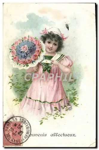 Cartes postales Fantaisie Fleurs Enfants