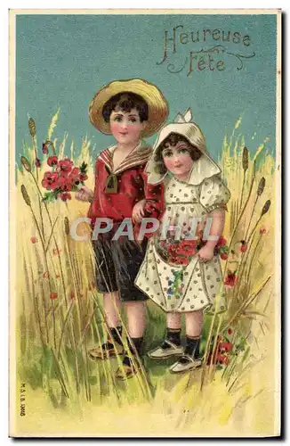 Cartes postales Fantaisie Fleurs Enfants