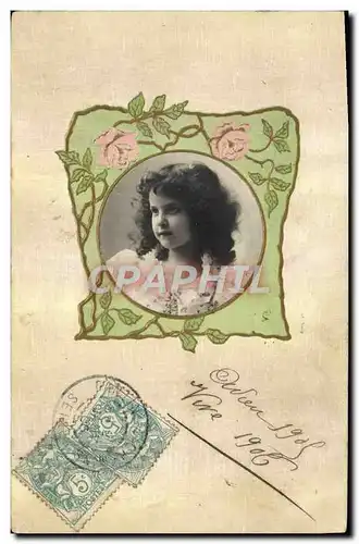 Cartes postales Fantaisie Fleurs Enfants