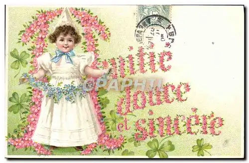 Cartes postales Fantaisie Fleurs Enfant