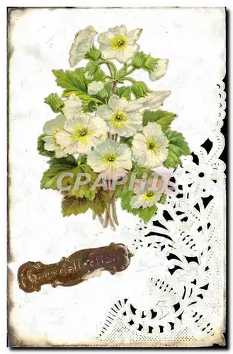 Cartes postales Fantaisie Fleurs Brodee