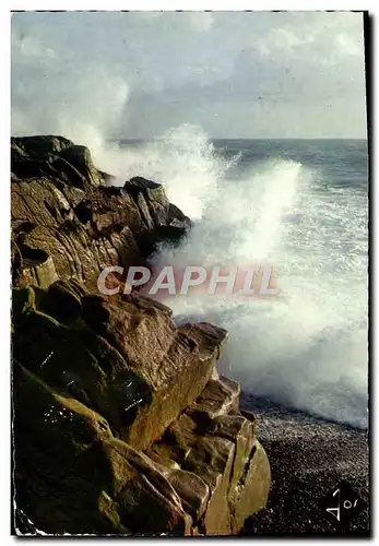 Cartes postales moderne La Bretagne En Couleurs Vague Deferlant sur la cote bretonne