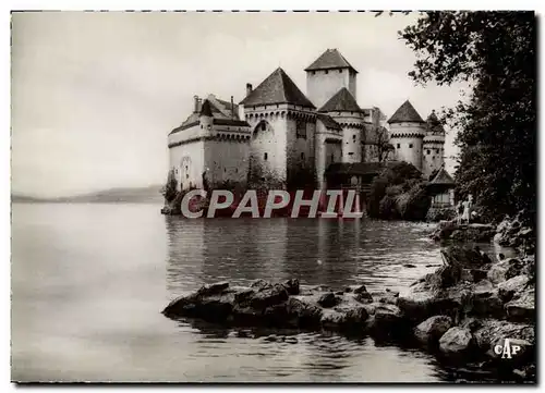 Moderne Karte Lac Leman Chateau De Chillon