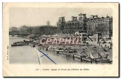 Cartes postales moderne Paris Quai Et Port De I&#39Hotel de Ville