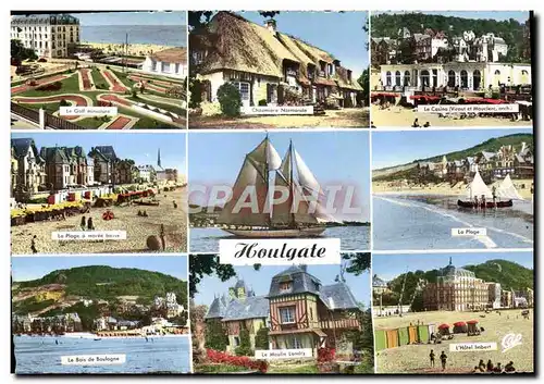 Cartes postales moderne Houlgate Golf Chaumiere normande Le casino Voilier Bateau