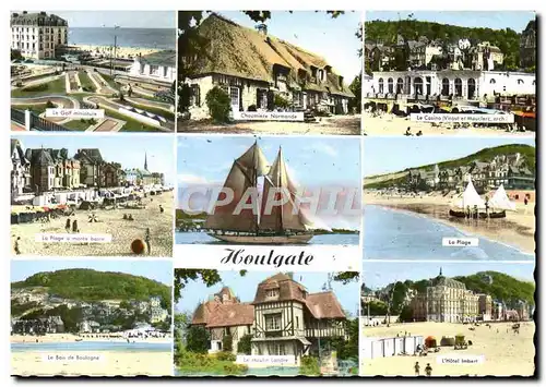 Cartes postales moderne Houlgate Golf Chaumiere normande Le casino Voilier Bateau